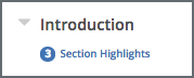 The Course Outline page, showing a section name and "3 Section Highlights" under the name.