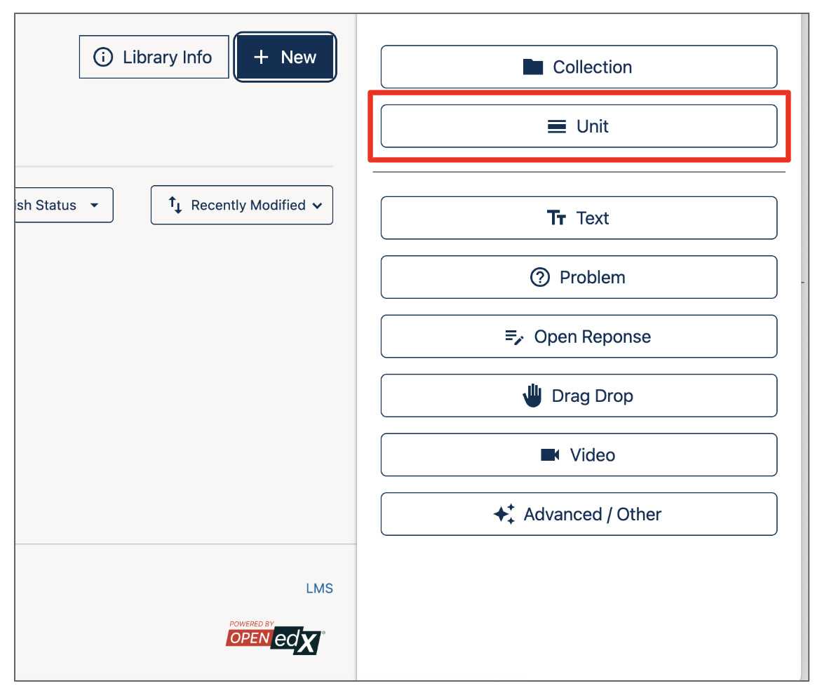 A screenshot highlighting the sidebar where the unit button can be selected