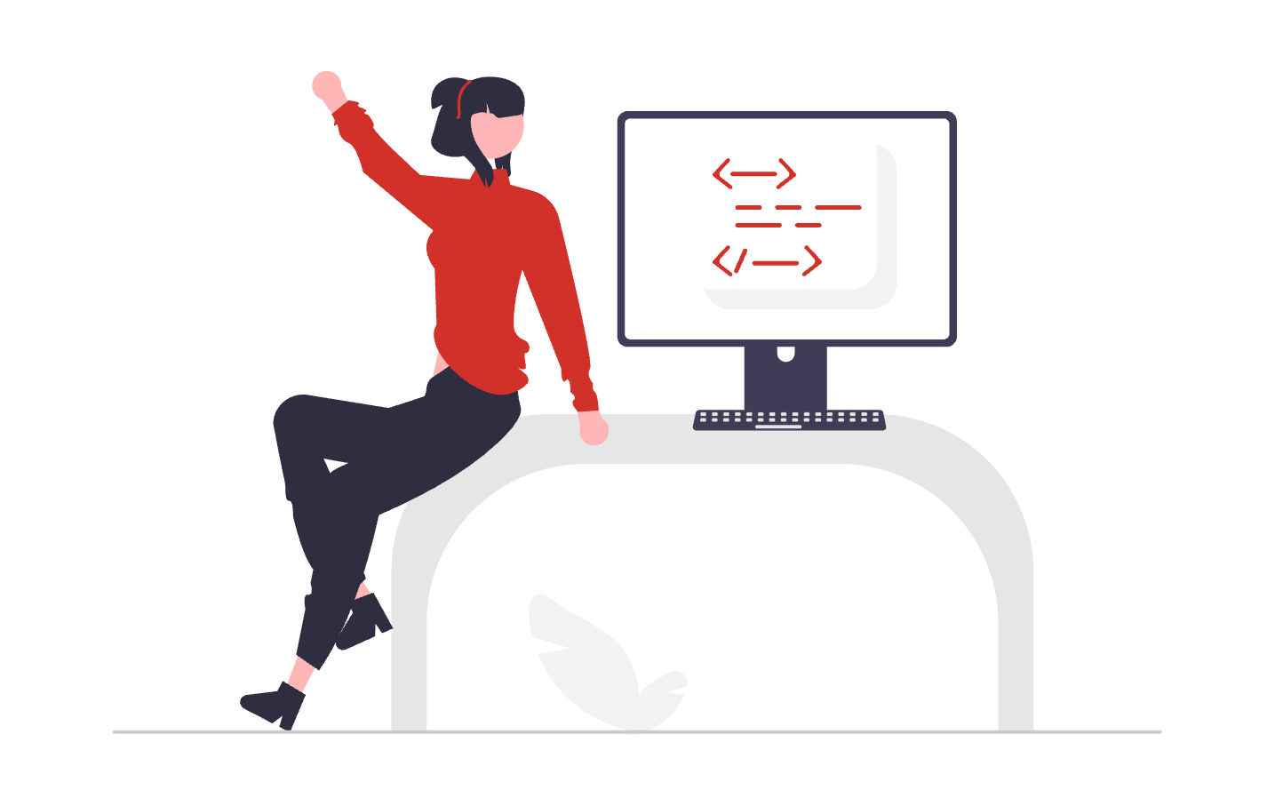 A user with abstract icons around them