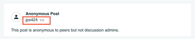A screenshot of a staff member viewing an anonymous discussion forum message. They cannot see username.